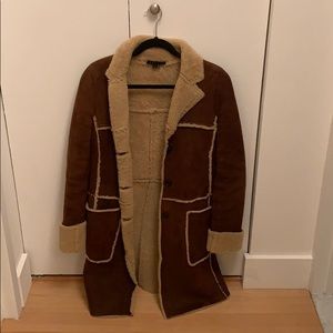 Theory - Brown 100% Leather Coat